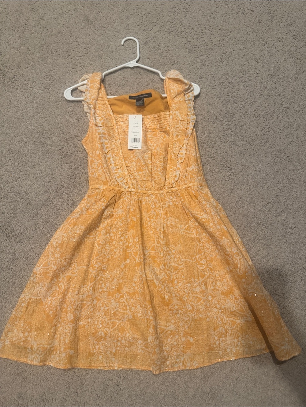 French Connection Yellow Floral Ruffle Sundress